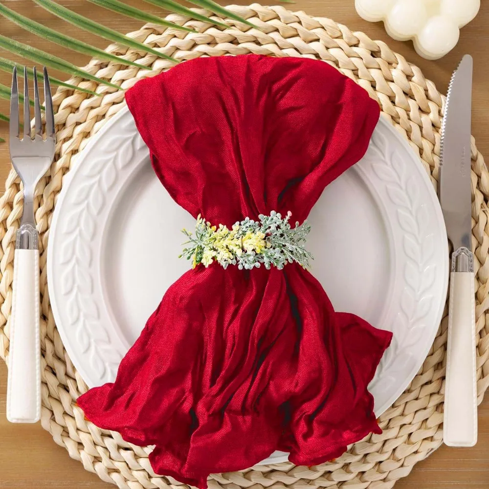 Party Supply Table Decoration Gauze Napkin Reusable Soft Cotton Napkin Thin Retro Placemats Banquet
