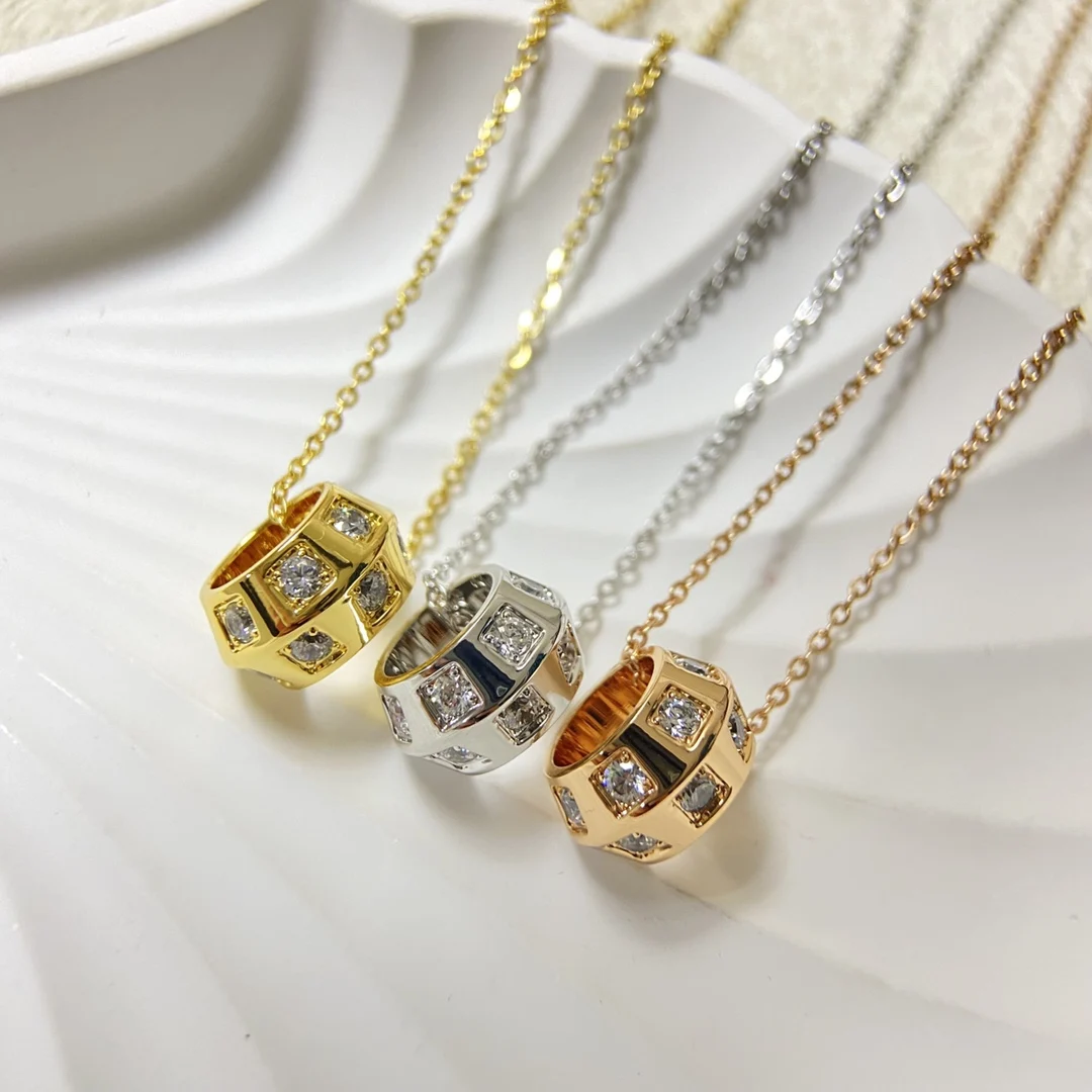 

2025 new three-dimensional diamond small waist necklace simple light luxury small bracelet for women high-quality jewelry gifts