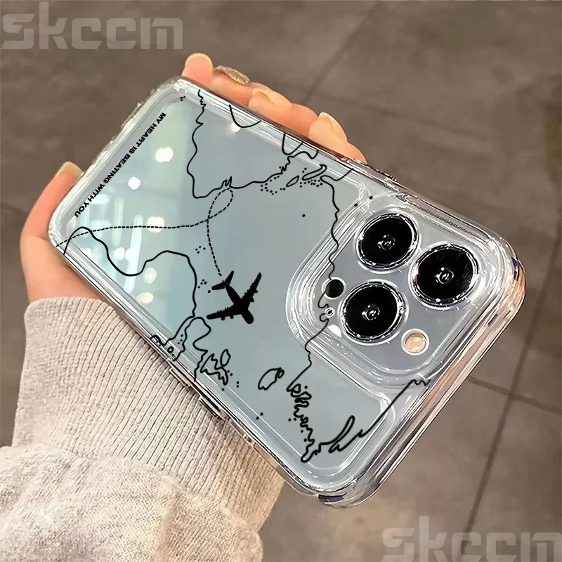 حافظة لهاتف آيفون 11 12 13 14 15 16 Pro Max 15 16 Plus X XR XS غطاء ناعم شفاف