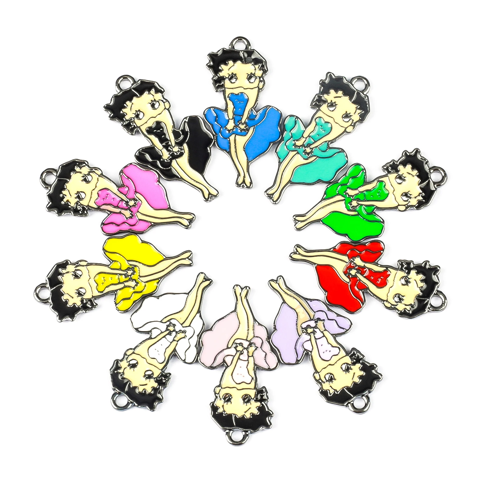 10pcs Alloy Girl Betty Charms Fit For DIY Jewelry Making DGR003-DGR006
