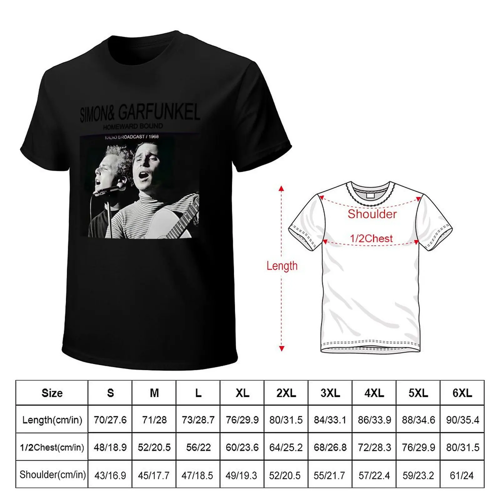 Simon And Garfunkel T-Shirt Fashion Simple Casual Tee Shirt