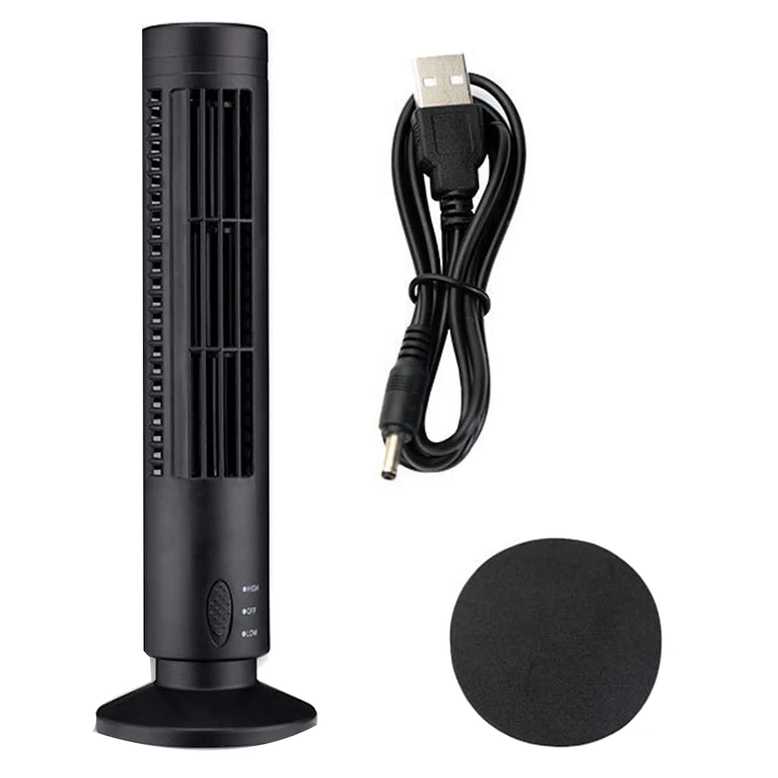 

Small Tower Fan,Portable Fan Quiet Bladeless ,2 Speed Electric Fan USB Powered Vertical Fans, for Bedroom Living Room