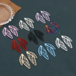 10PC Iron Alloy Butterfly Wing Charms Multicolor Metal Hollow Pendants Charms For Jewelry Making DIY Necklace Bracelet 5x2.1cm