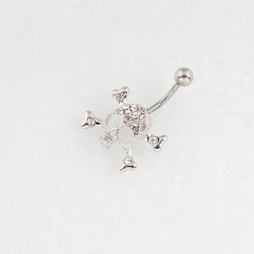 Y2K Stainless Steel Skeleton Belly Button Rings Women Fashion Belly Button Ring Body Piercing Jewelry Aesthetic Sexy Accessories