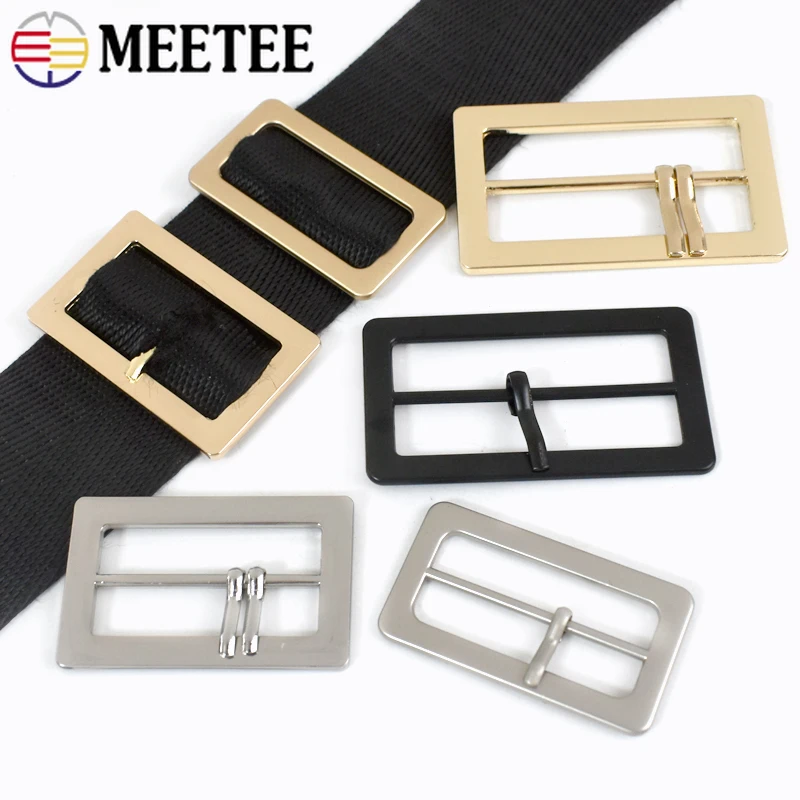 5Pcs 25-50mm Metal Tri Glide Adjustment Buckle Belt Pin Clasp Women Waistband Coat Luggage Decorative Button DIY Accessories