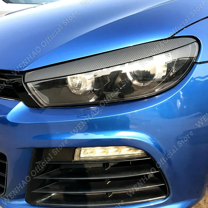 

For Volkswagen VW Scirocco 2008-2017 Fog Front Light Frames Cover Trim Racing Sticker Grille Gloss Black Carbon Look Light Frame