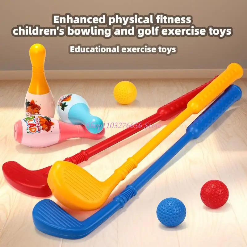 R6FD Safe Junior Golf Bowling Set พร้อมกอล์ฟคลับและบอลเพื่อความบันเทิงในร่ม