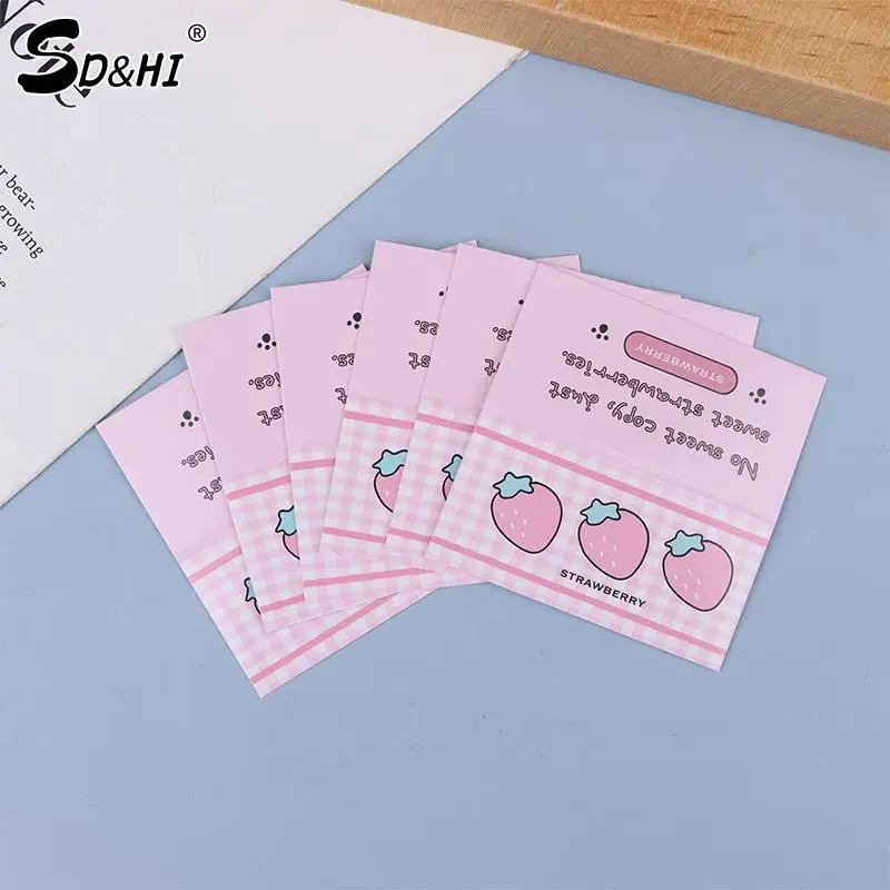 10PCS Korean Instagram Cute Strawberry Small Card Head Double sided Folding Gift Decoration Card Packaging Materials