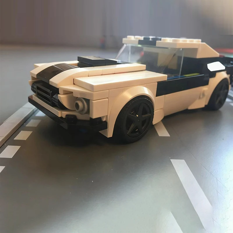 City Car Model MOC Building Bricks American Fastback Muscle Car Modular Technology Children Holiday Gifts Assemble Toys Suit