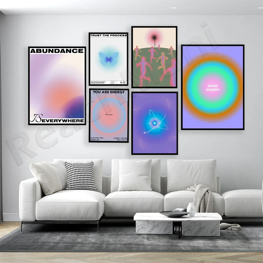 You are Energy - Your Aura Poster, Law of Attraction Print, Spiritual Gradient Quantum Home Decor Aesthetic Poster