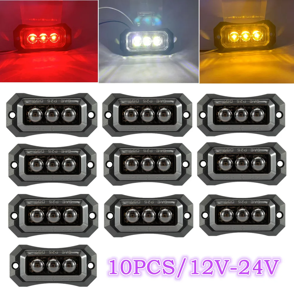 

10PCS Truck Side Marker lights 12V 24V Trailer Rear Lights Universal Car LED Signal Caravan Trailer Turn Position Side Lights