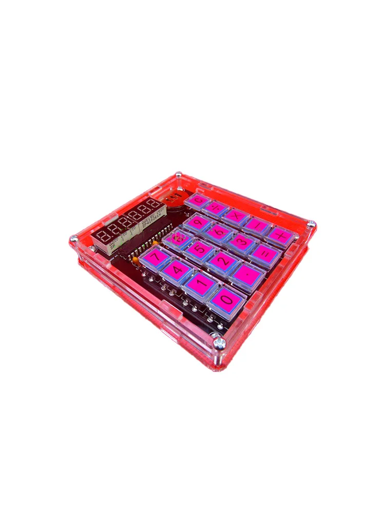 DIY MCU Calculator Kit Digital Tube Calculator With Six Bright Red 7 Segment LED Module Subtract, Multiply, Divide Function