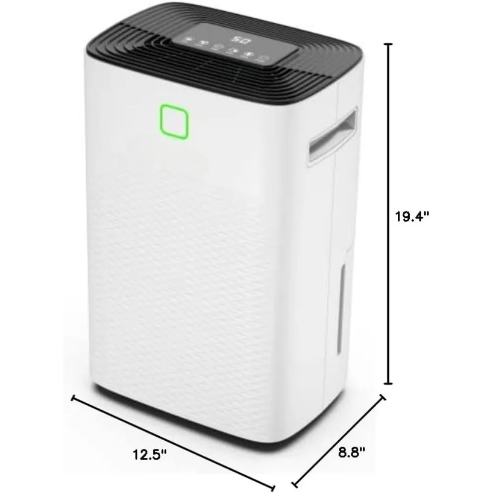 50 Pint Dehumidifiers for Home Basements, with 3 Working Modes, Overflow Protection, and Auto Shut off Restart. Ultra Silent