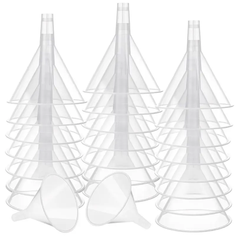 Clear Plastic Funnel Sciencelab Bottle Filling Liquid Spices Powder Lotion Oils Perfume Wide Mouth Clear Funnels-AA26