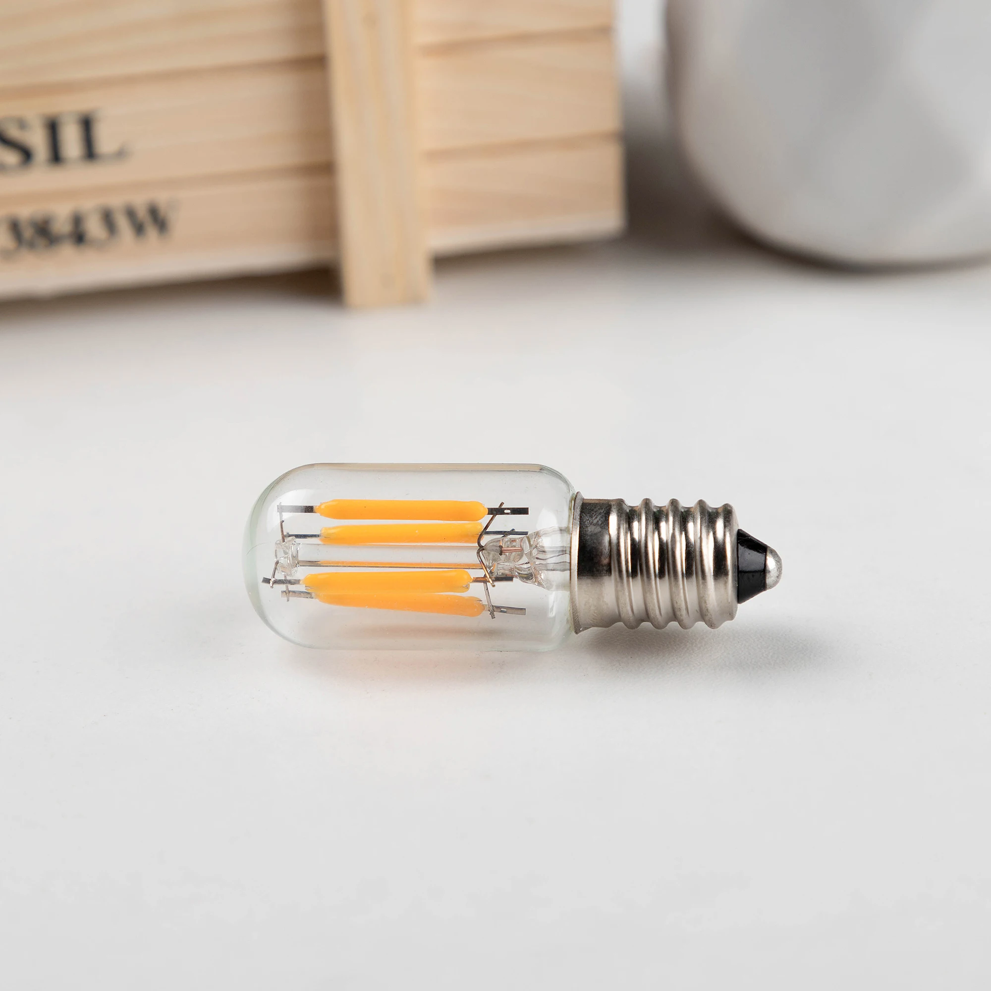 GANRILAND 2W LED Filament Mini Light Bulb Vintage T20 E12 E14 Base Dimmable Tubular Edison Bulb 20W Equivalent Home Indoor Decor