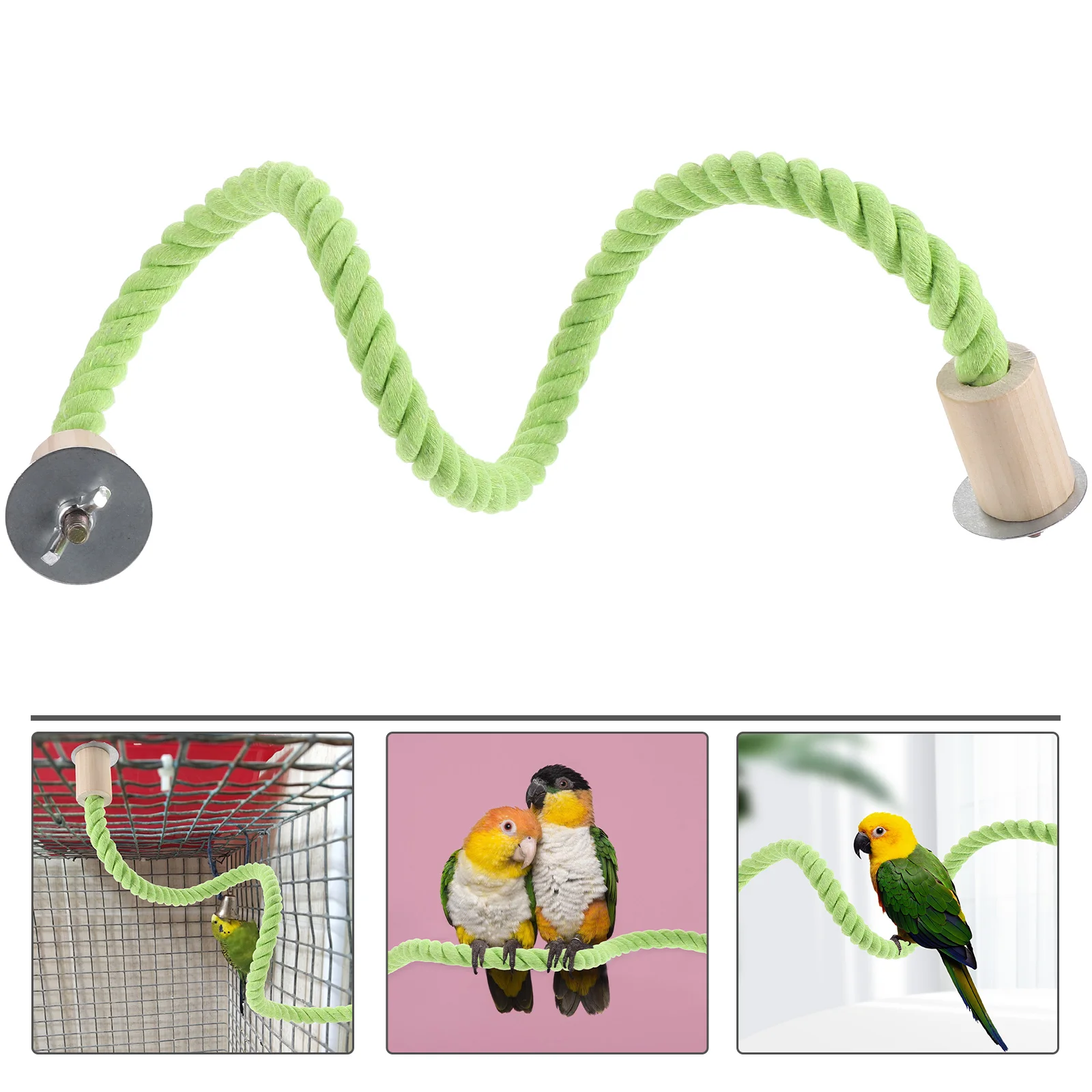 

Rope Perch Hanging Swing Parrot Standing Bird Cage Accessories Plaything For Small Parrots Chewing Climbing Rope Bird Cage