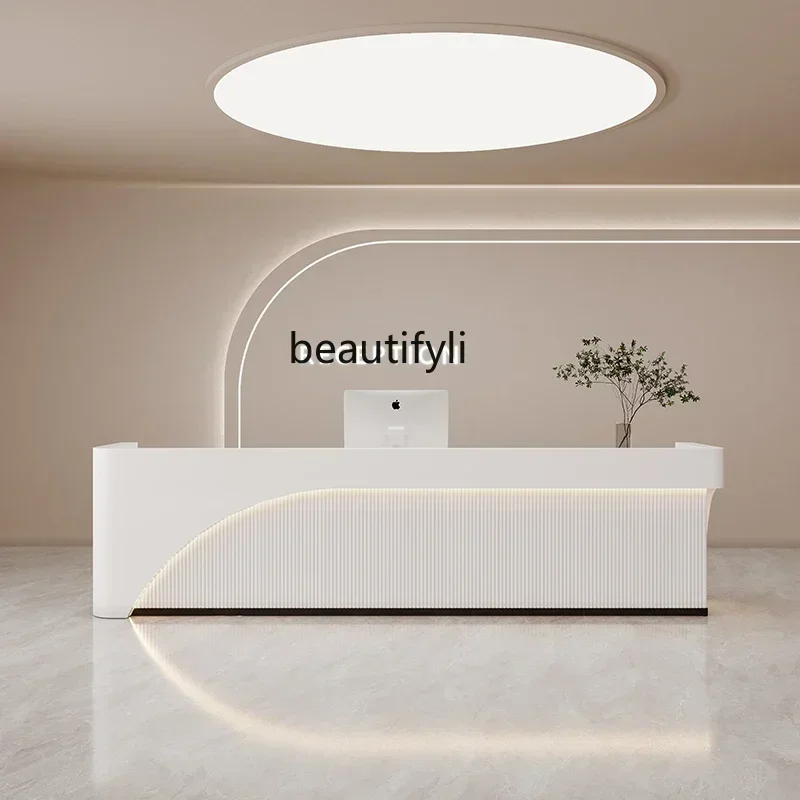 2003 Light luxury beauty salon arc checkout page paint clothing hairdresser bar company front desk