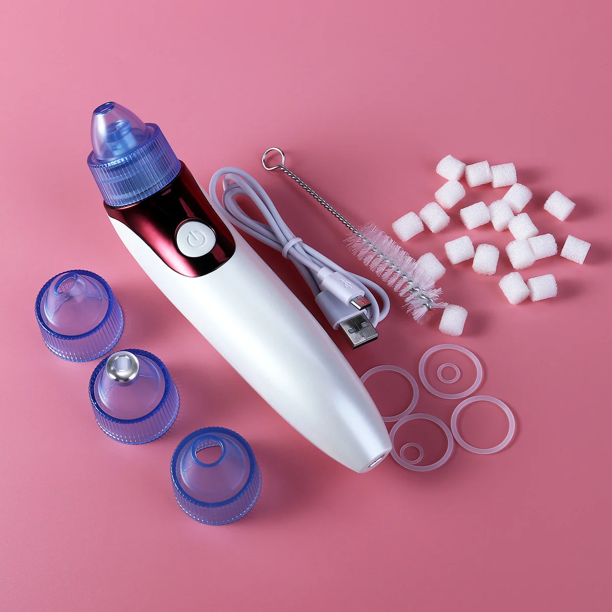 Elektryczny oczyszczacz porów twarzy, urządzenie do usuwania zaskórników, ssące, ładowalne urządzenie do peelingu skóry, redukujące zmarszczki, wygładzające skórę.