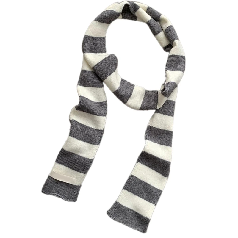 2000s Striped Scarf for Winter Warm Narrow Neck Scarf for Women Various Outfit All Matching Casual and Formal Long Scarf