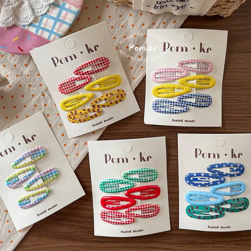 

Colorful Plaid Mini Hair Clip for Kids Non Slip Side Bangs Sweet Korean Daily Use Premium Cute Sturdy Portable Hair Accessories