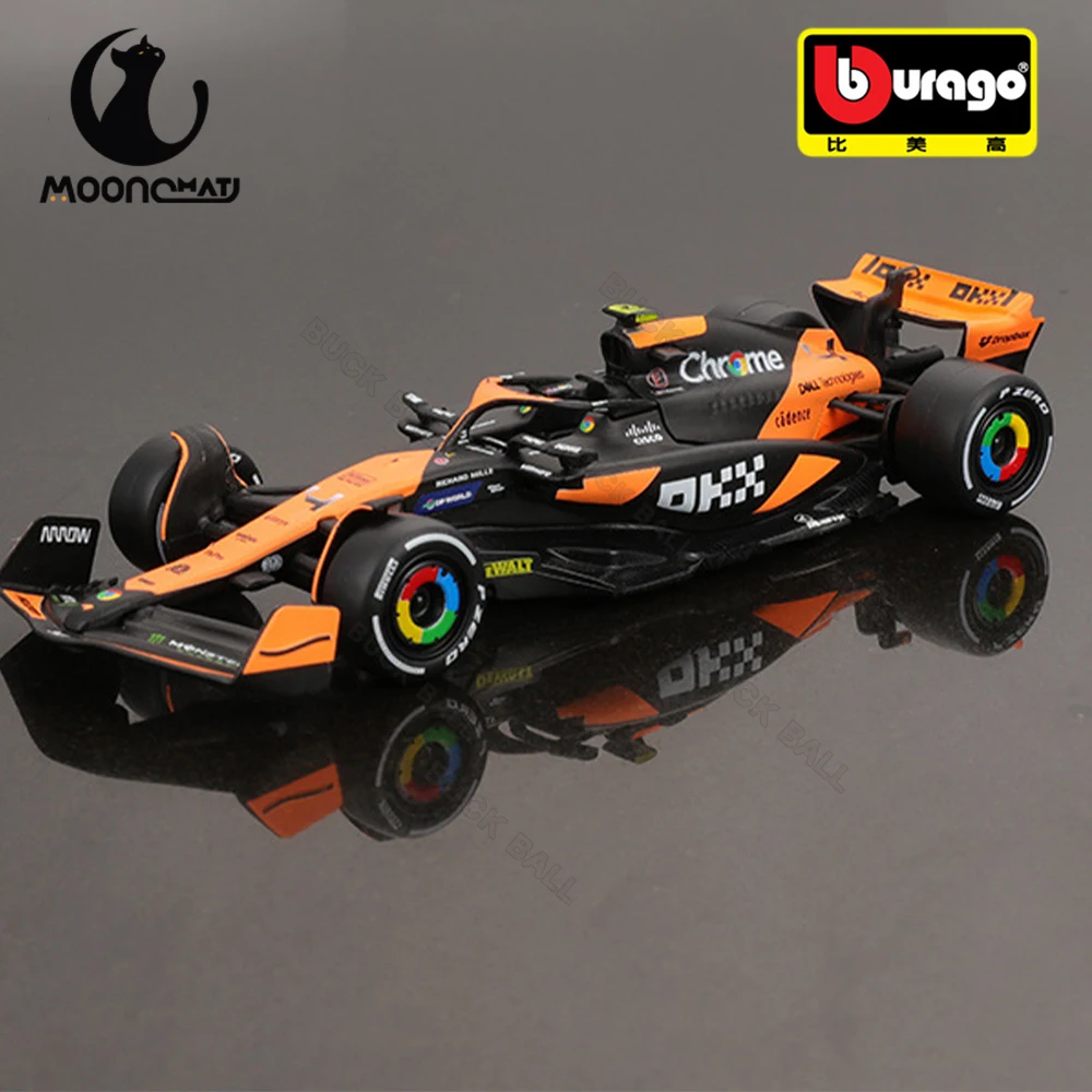 In-stock Bburago 1:43 Mcl38 Miami Mcl38 Monaco Mclaren 2024 F1 Alloy Miniature 4# Lando Norris 81# Oscar Piastri Diecast Model