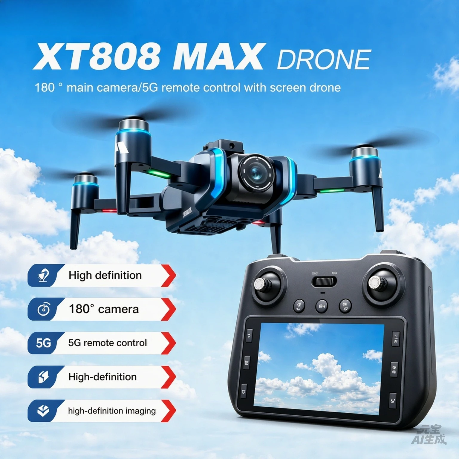 XT808 Max GPS Foldable RC Drone 8K HD Brushless Motor Optical Flow Positioning Professional Aerial Photography Quadcopter