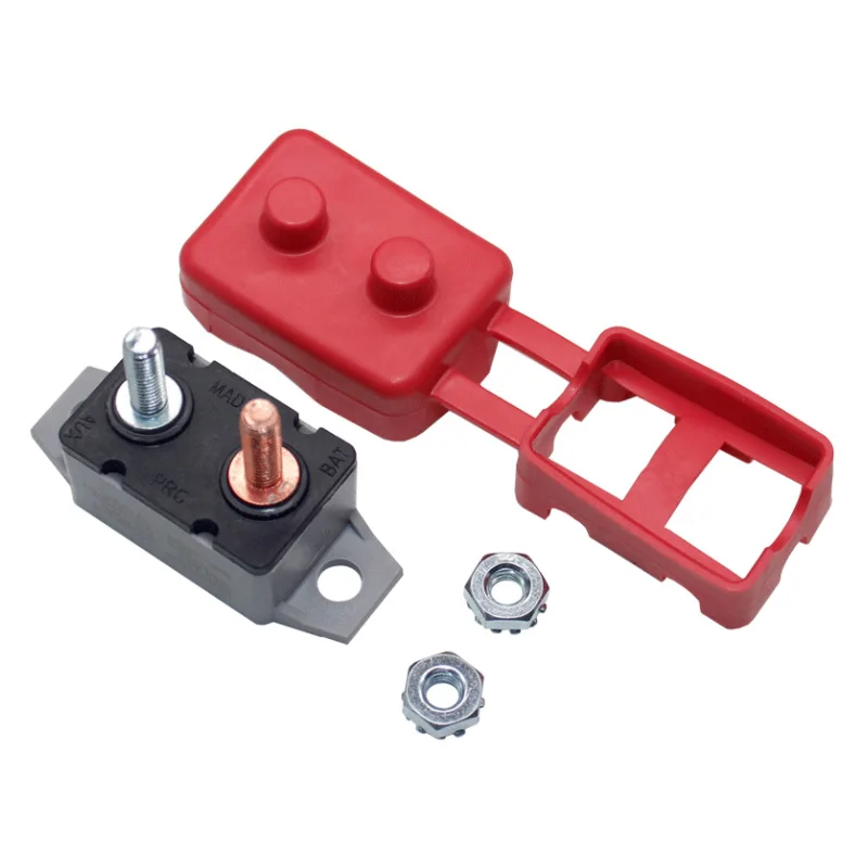 

1 PCS 10-50A Amp 12V Cover Dual Battery Fuse Automatic Auto Reset Circuit Breaker With Red Cover