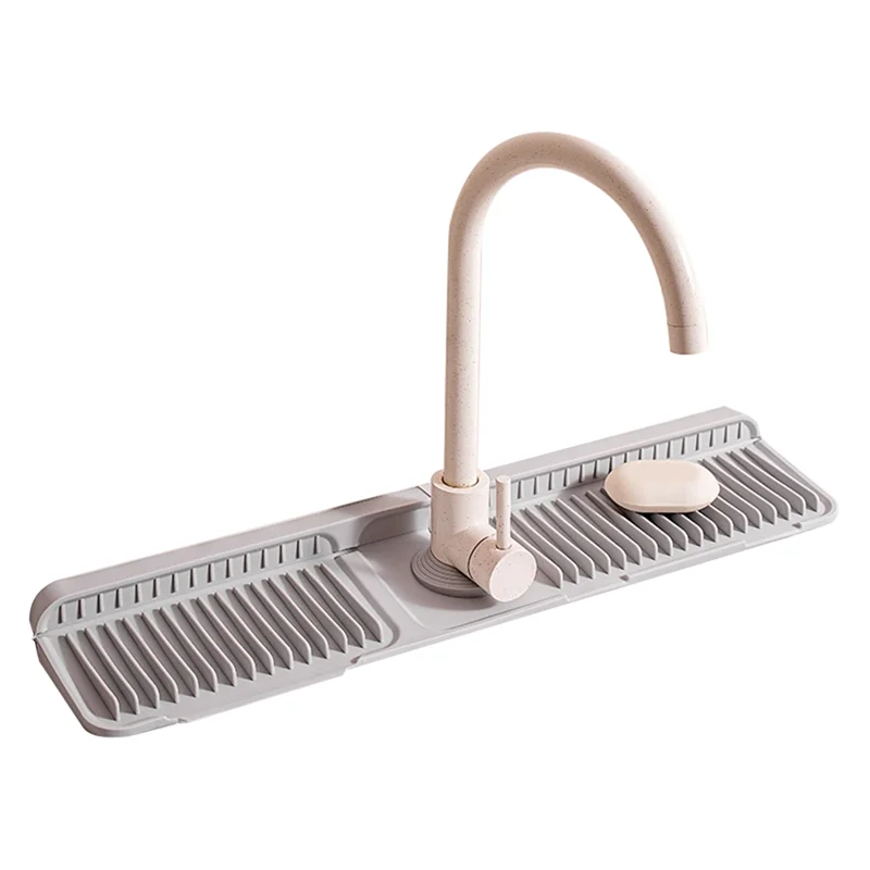 

【FAVORITE!】Splash Guard Faucet Mat 24" Longer, Snap Lock Fit, For Kitchen Sink Slope Fast Self-Draining