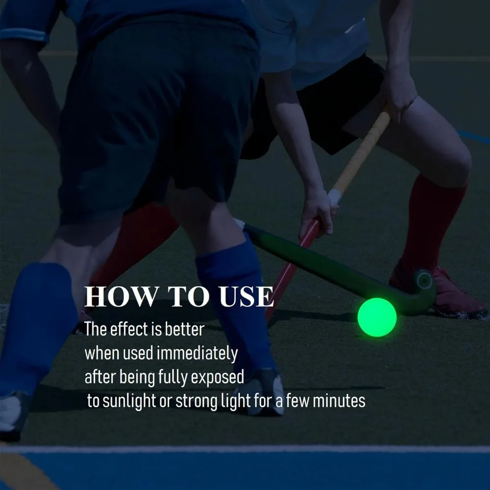 6PCS Compact High Visibility Hockey Balls Hollow PVC Hockey Practice Balls 6.5cm Glow Hockey Balls Backyard Entertainment