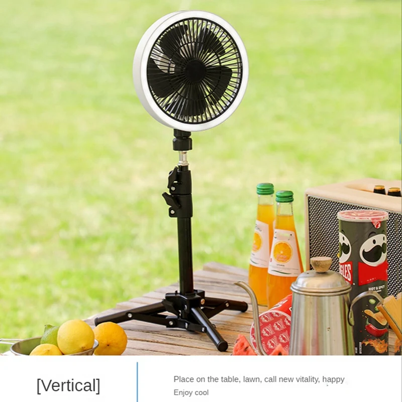 New Camping Fan Multifunction USB Desk Tripod Stand Air Cooler Fan 10000Mah With Night Light For Outdoor Ceiling Fan