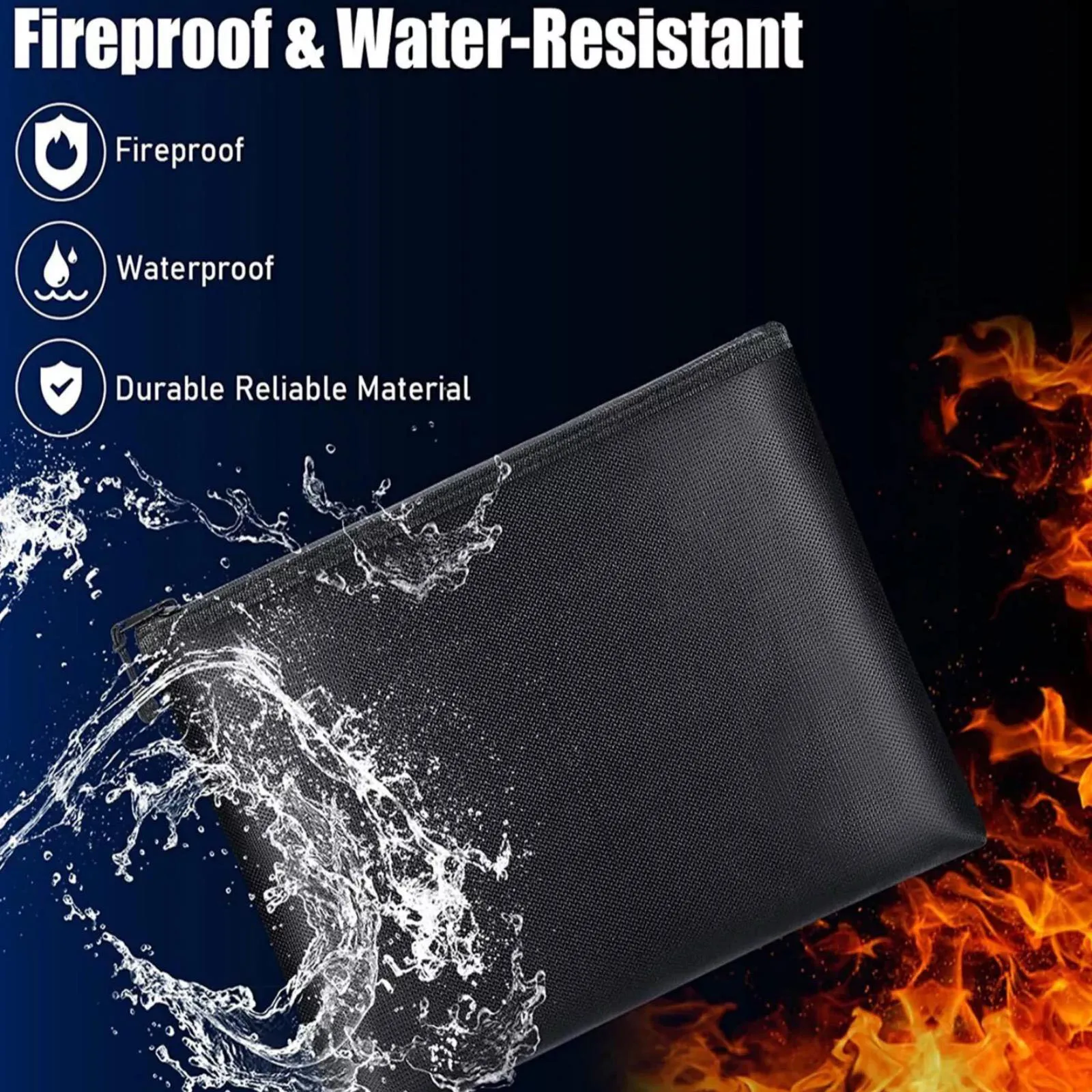 Fireproof Waterproof Document Envelope File Folder Cash Pouch Portable Fireproof Money Bag Safe Bags For Home Office 29cm*21cm