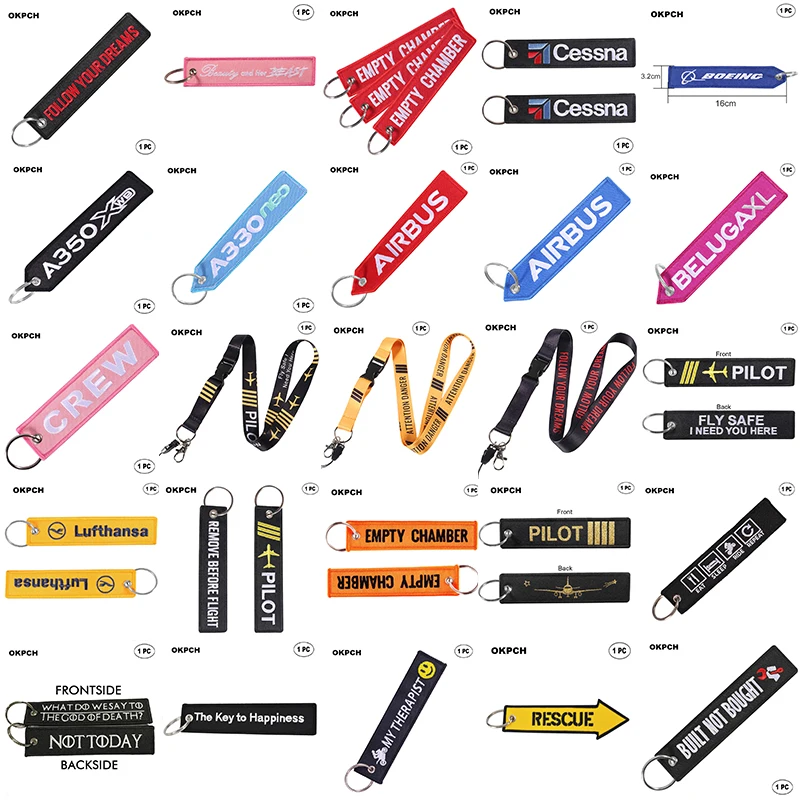 1 PC Novelty Keychain Launch Key Chain Bijoux Keychains for Motorcycles and Cars Key Tag New Embroidery Key Fobs