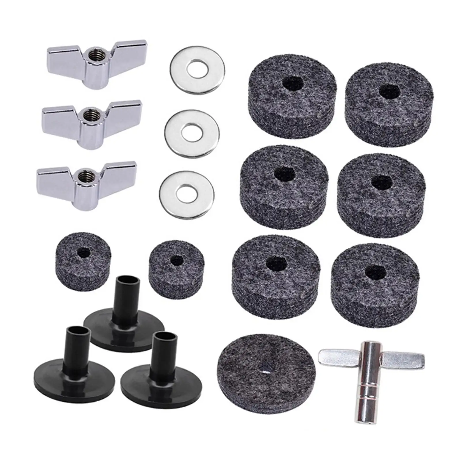 Percussion Cymbal Stand Felts Complete Accessory Set for Drum Kit Practice and Crash Cymbals Use