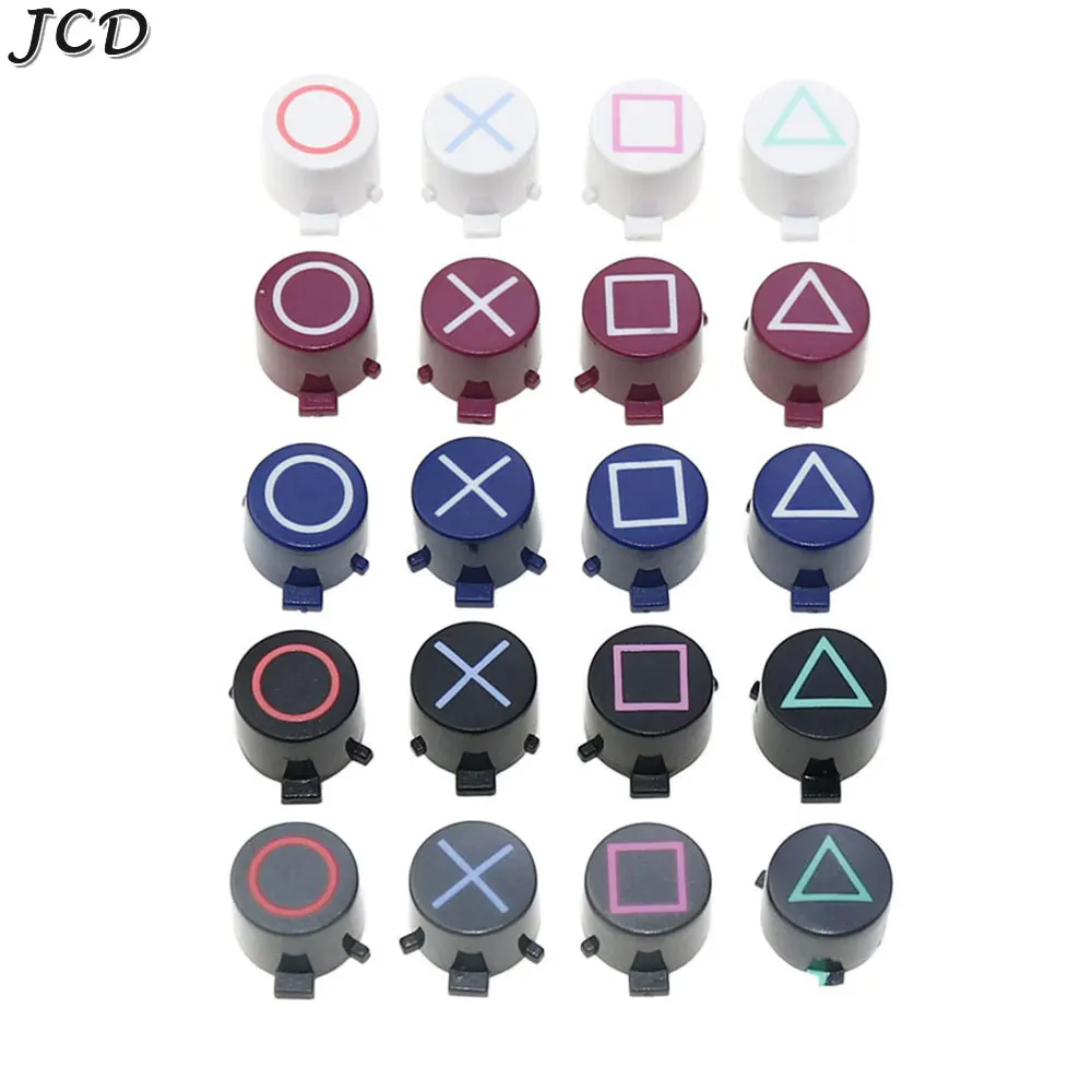 JCD 4PCS/SET For PS4 ABXY Buttons Repair Part Replacement Circle Square Triangle Cross Button Key For PS4 slim pro controller