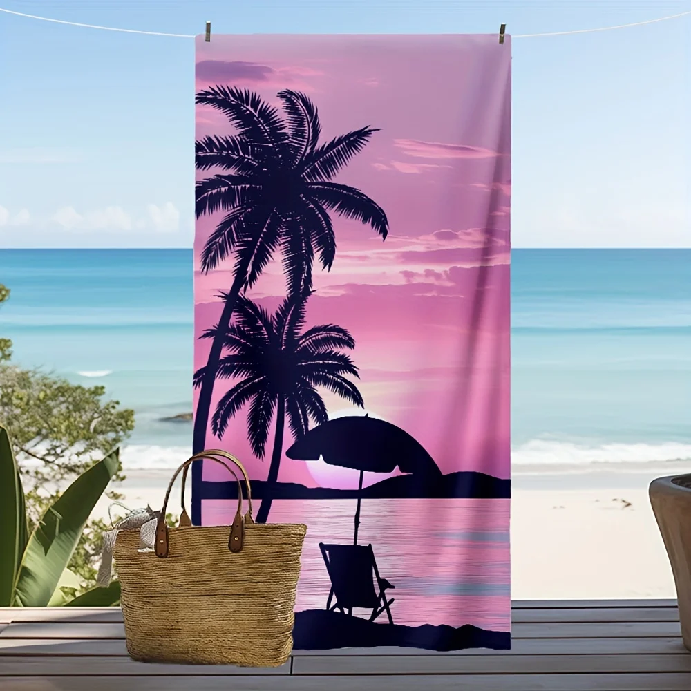 1pc Ultra-Soft Summer Beach Towel Sand-Repellent Sweat Absorbent Rapid Quick Drying Outdoor Adventures Beach Travel Swimming