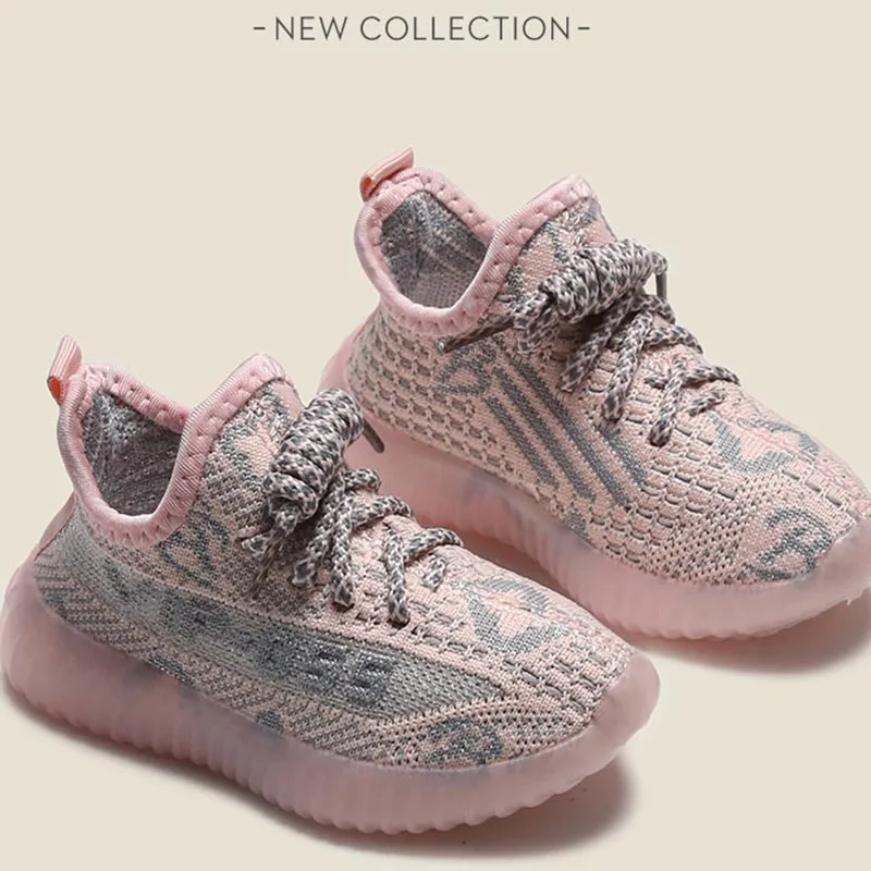 2024 Children Spring Autumn Stylish Comfy Sneakers Breathable Mesh Lightweight Lace-Ups Causal Boys Girls Soft Shoes