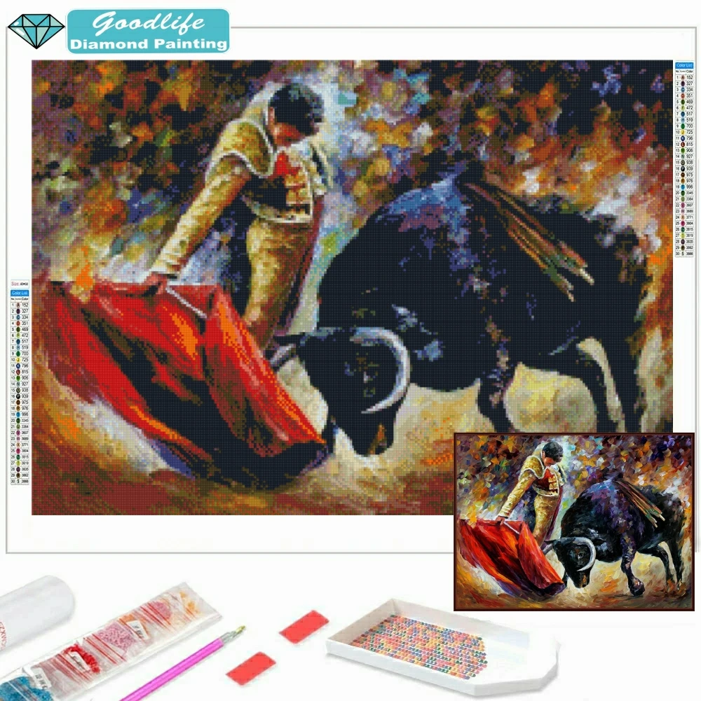 

Spanish Bullfight 5D DIY Diamond Painting Mosaic Art Full Square Round Drill Cross Stitch Rhinestones Embroidery Home Decor