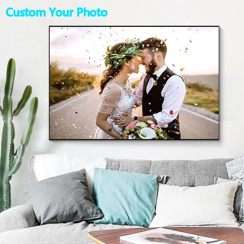 Custom framed canvas prints Order today for tomorrow delivery Any photo Poster Wedding Family Children Pets HD prints Home decor