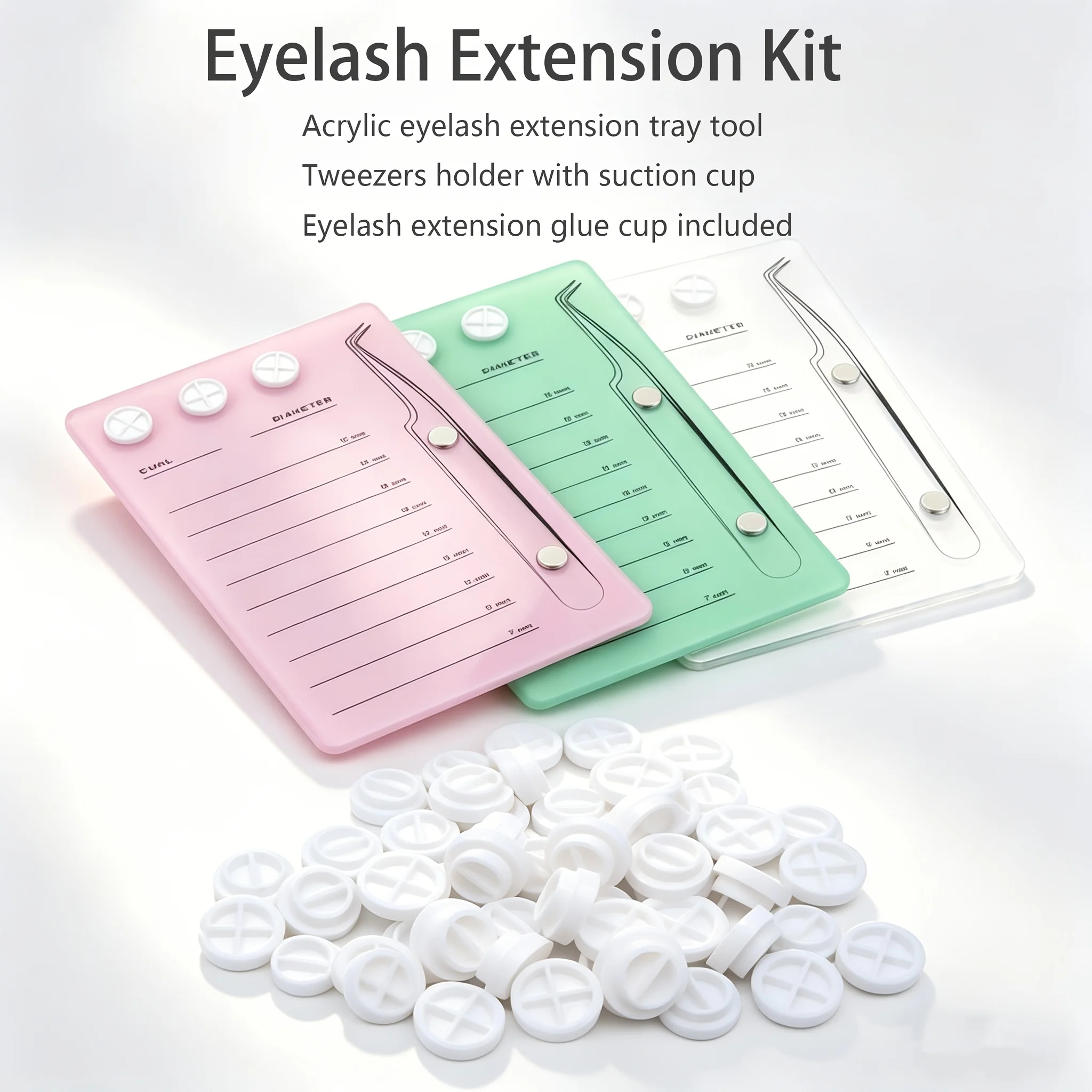 Eyelash Extension Menu - Magnetyczna akrylowa paleta do przedłużania rzęs,