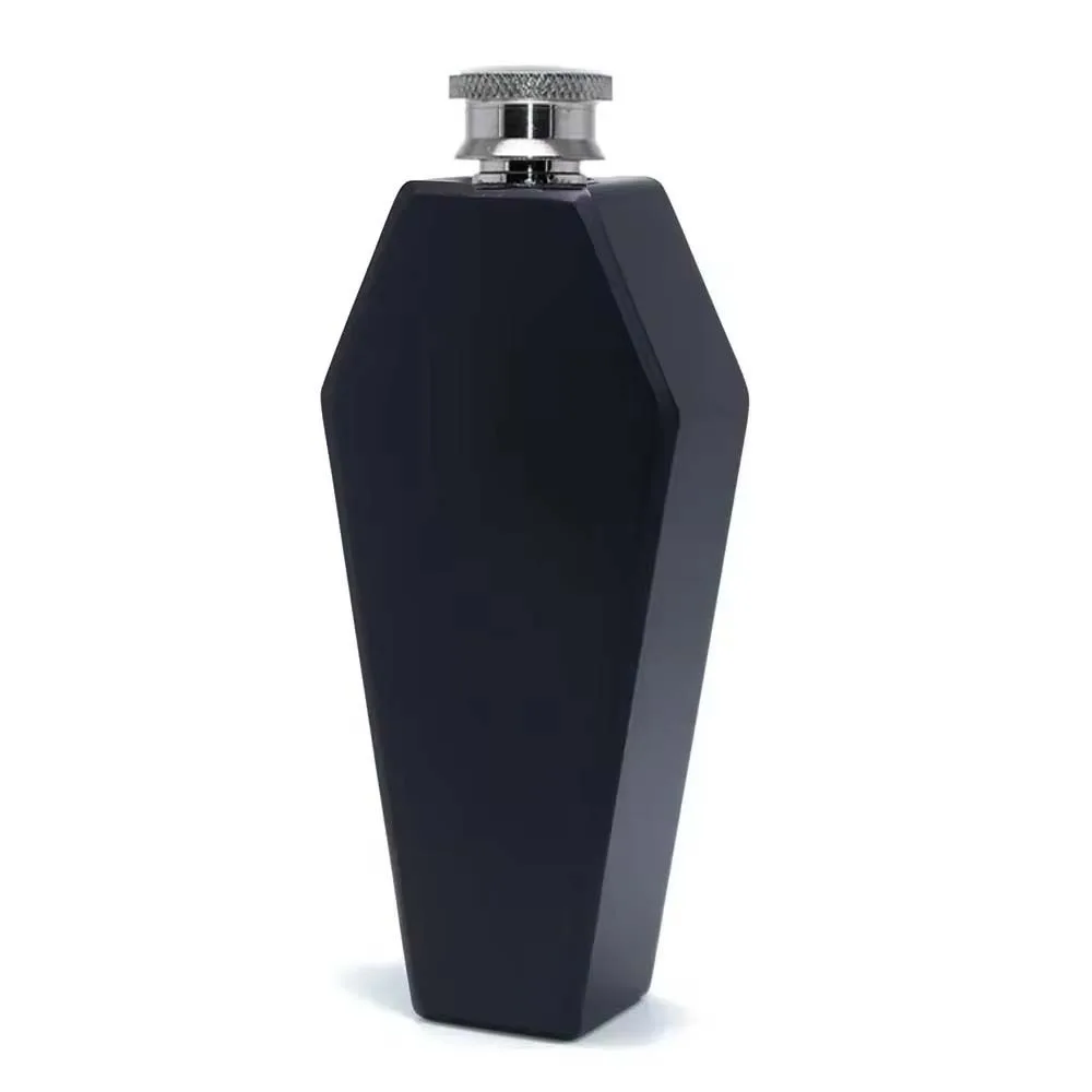 

Water Bottle 3.5oz Coffin Shape Hip Flask Stainless Steel Durable Flagon Non -broken Wine Pot Camping