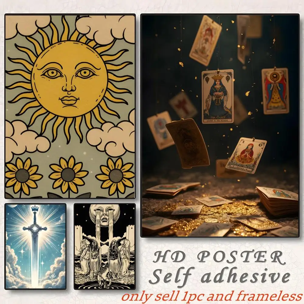 Affiche de jeu de cartes de tarot Handsome Destiny Scene, peinture avec impressions, décoration pour la maison, la chambre à coucher, le salon, cadeau
