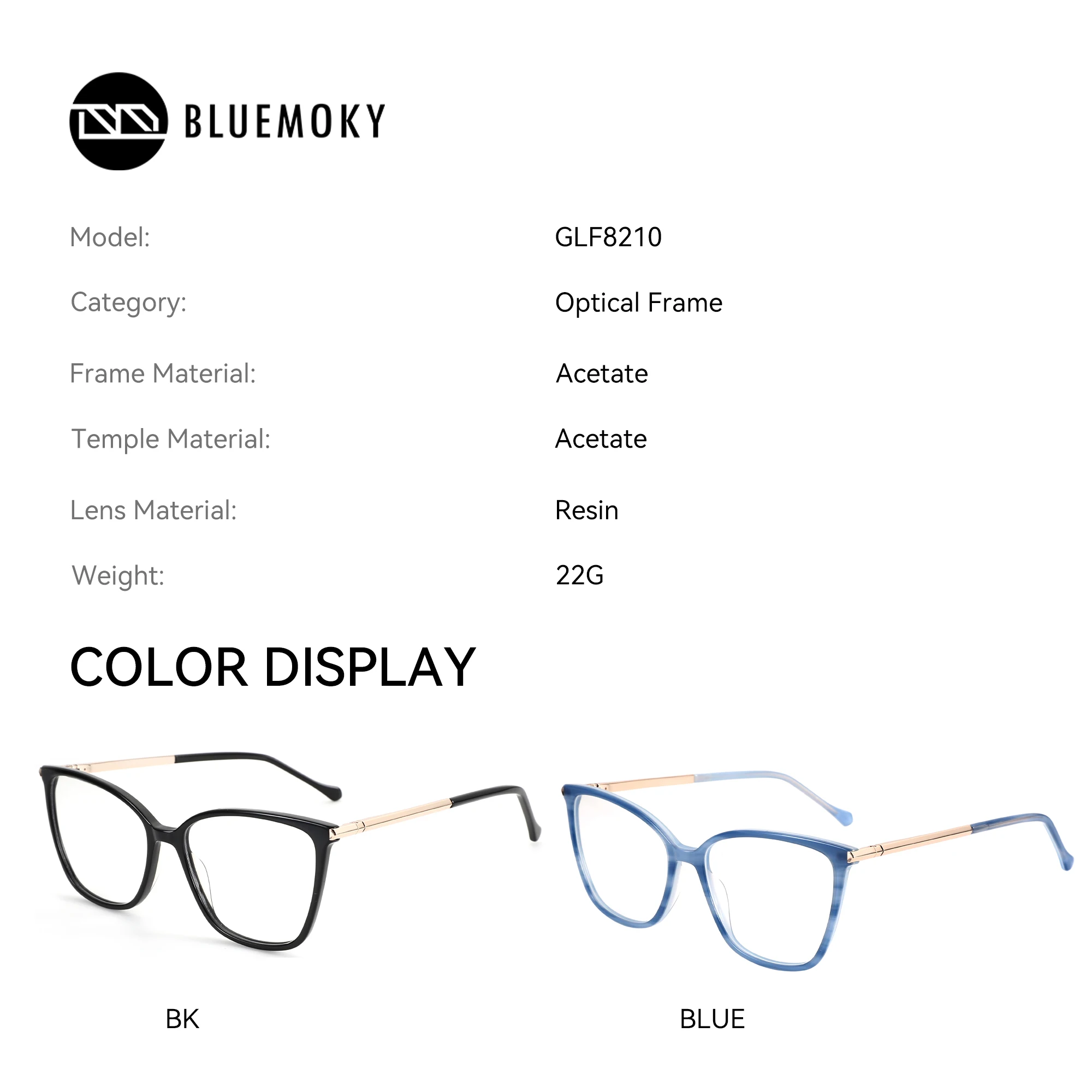 BLUEMOKY Stylish Butterfly Prescription Glasses Women Acetate Anti Blue Light Myopia/Photochromic/Progressive Optical Eyeglasses