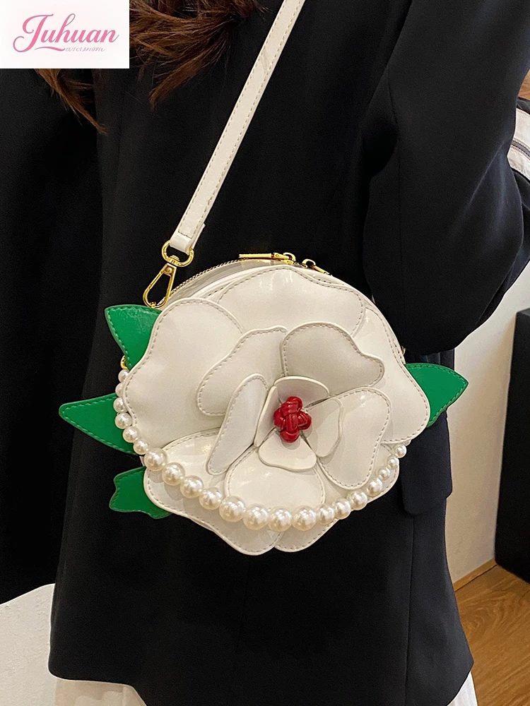 

Foreign Style Light Luxury Flower Bag Women's 2025 Summer New Niche Design Women's Small Round Bag Fashion Shoulder Bag Women