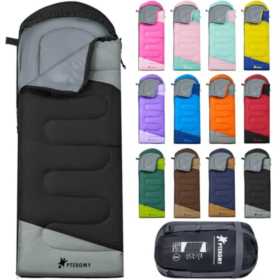

Sleeping Bags for Adults, Lightweight and Machine Washable, Water Resistant Backpacking Camping Sleeping Bag for Warm Cold Weat
