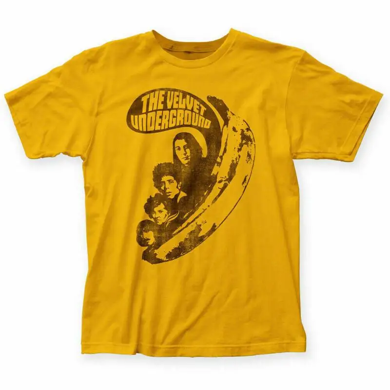 

Velvet Underground VU Says T Shirt Mens Licensed Rock N Roll Band Yellow