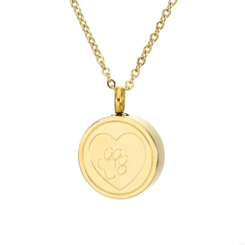   Personalizeds Dog/Cats Cremation Jewelry Round-Shape Pendants Urn Necklaces Gift