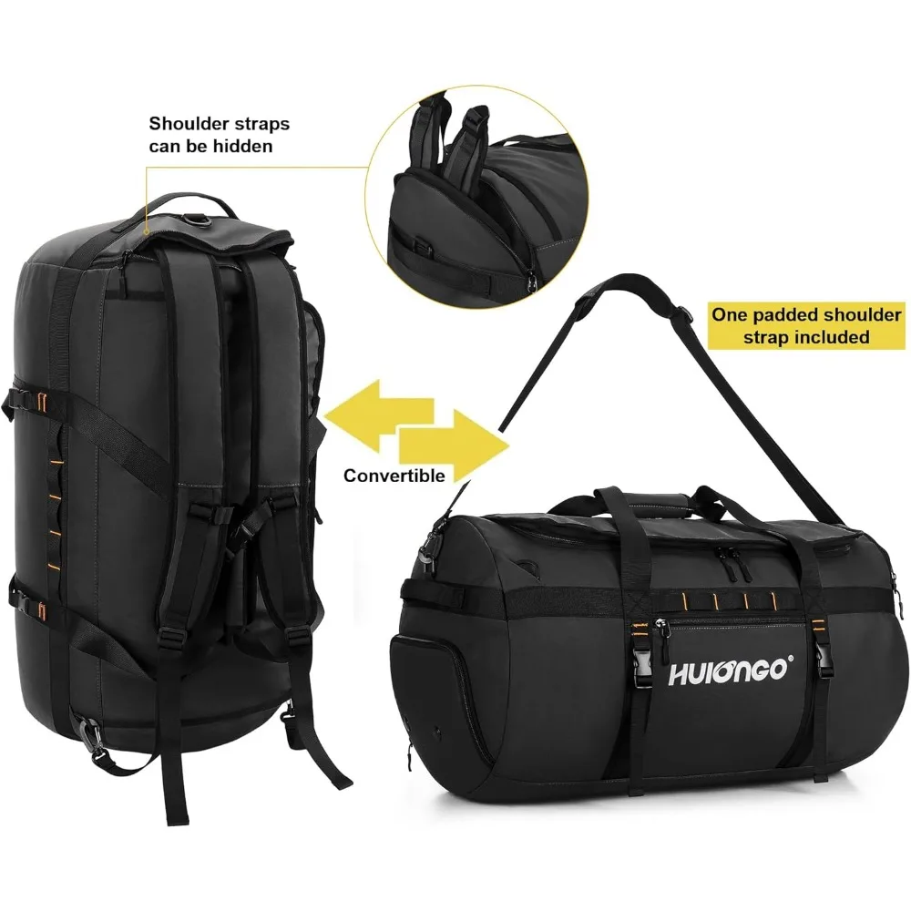 حقيبة ظهر كبيرة من القماش الخشن مقاومة للماء سعة 90 لترًا للرجال - أساسية للسفر والمغامرة الخارجية