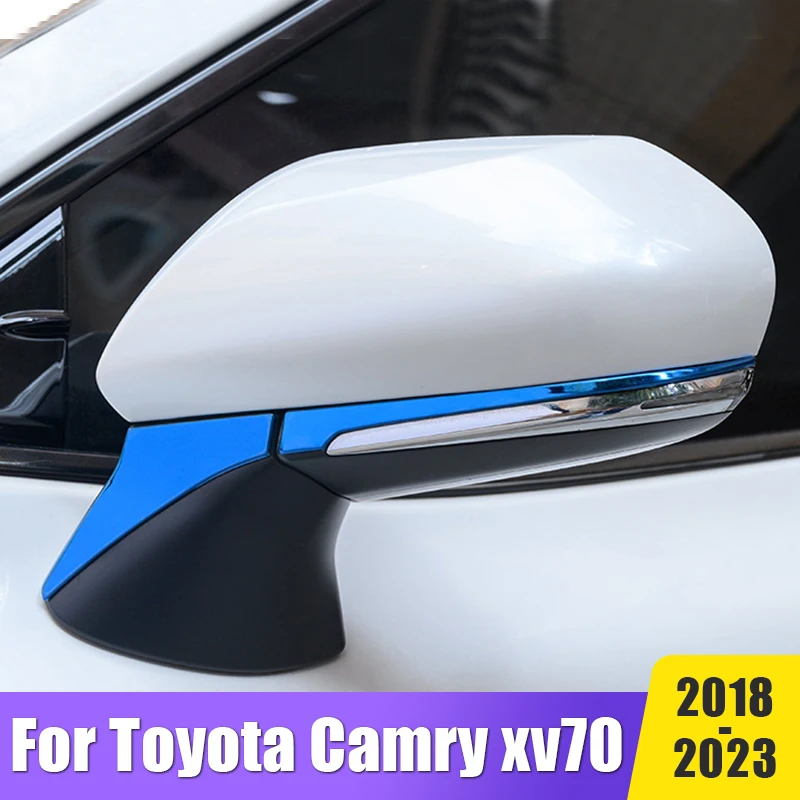 

Stainless Car Side Mirrors Rearview Mirror Decoration Trim Cover Strips For Toyota Camry XV70 2018- 2021 2022 2023 Accessories