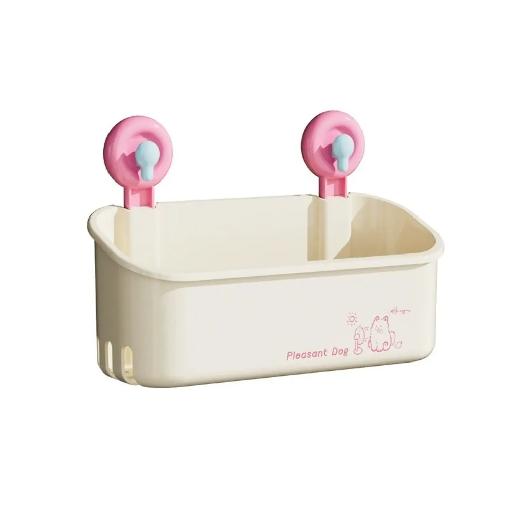 

Large Capacity Suction Cup Storage Rack Space Saving Wall Mounted Bathroom Storage Shelf Waterproof Strong Load-Bearing