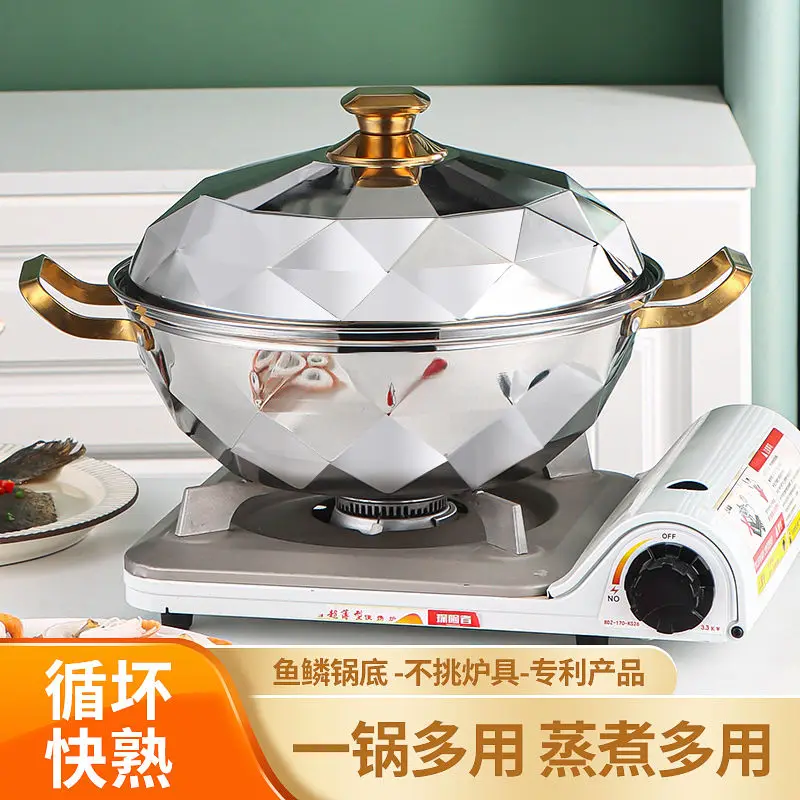 وعاء بخار، وعاء بخار متعدد الأغراض من الفولاذ المقاوم للصدأ مع لوحة تبخير بطبقة مزدوجة لأدوات المطبخ للطباخ التعريفي